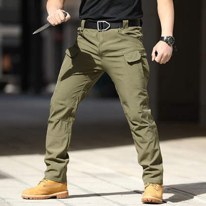 Pantalones tácticos de camuflaje para entrenamiento, pantalones elásticos de trabajo para exteriores en primavera y otoño, pantalones de asalto holgados de tela suave
