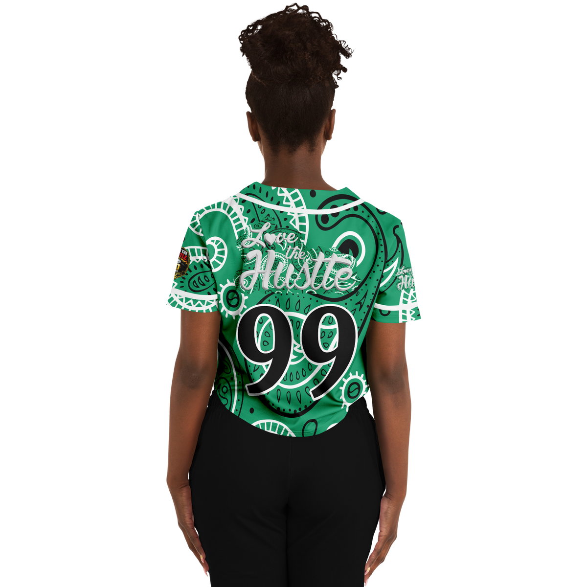 Love The Hustle® Cropped Baseball Jersey - Green Squad