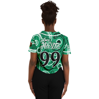 Love The Hustle® Cropped Baseball Jersey - Green Squad