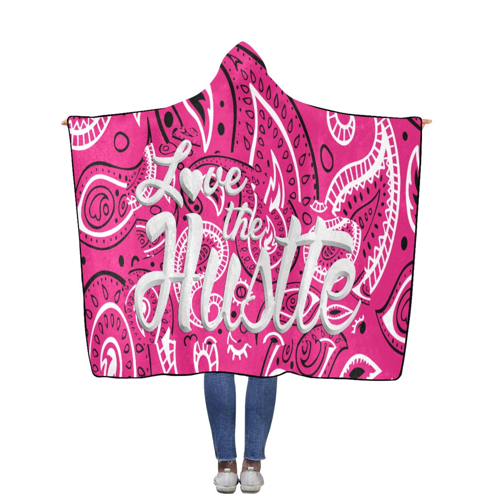 Love The Hustle Flannel Hooded Blanket 60"x80"