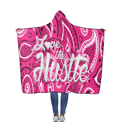 Love The Hustle Flannel Hooded Blanket 60"x80"