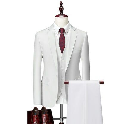 Men’s Business Suit Set – Long Sleeve Button-Up & Skinny Fit Trousers