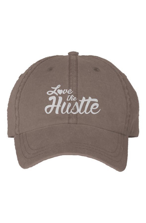 Love The Hustle Embroidered Pigment Dyed Cap