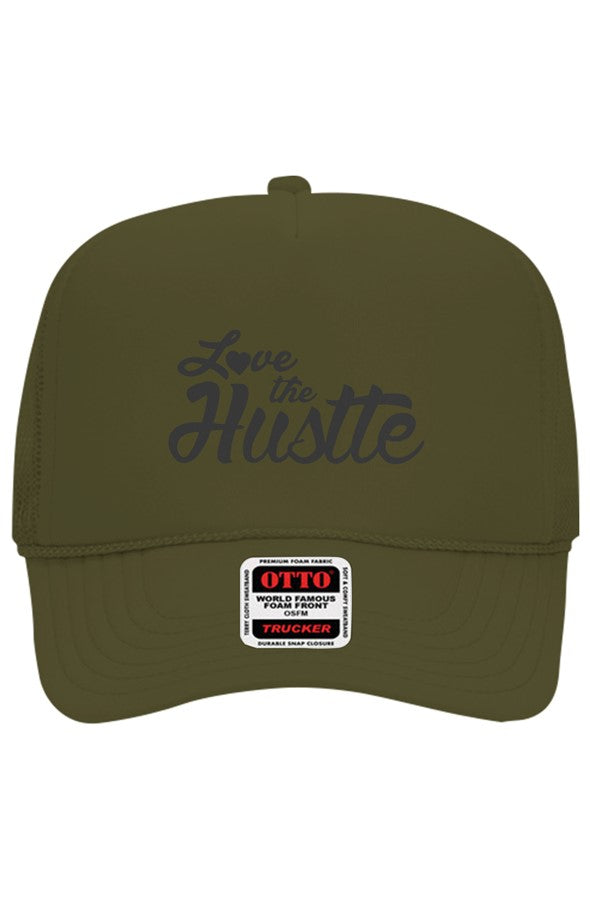 Love The Hustle Embroidered Otto 5 Panel Trucker H
