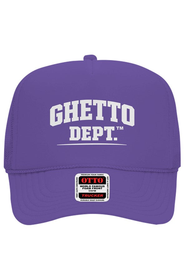 Ghetto Dept. Embroidered Otto 5 Panel Trucker Hat
