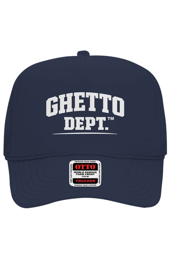 Ghetto Dept. Embroidered Otto 5 Panel Trucker Hat