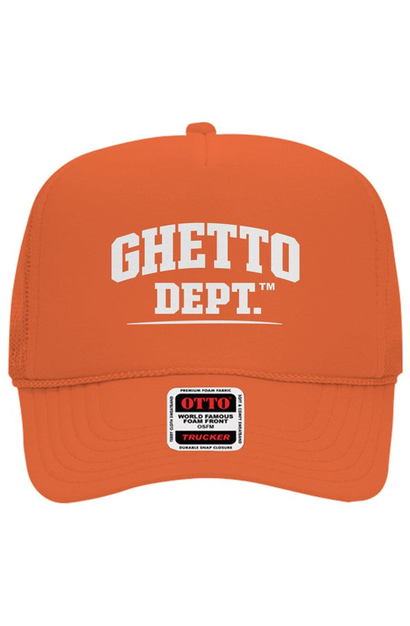 Ghetto Dept. Embroidered Otto 5 Panel Trucker Hat