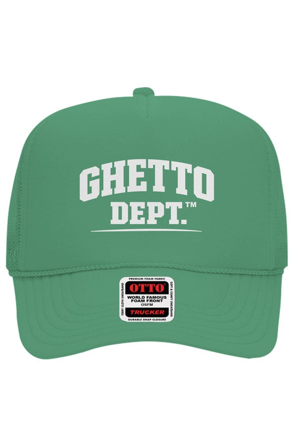 Ghetto Dept. Embroidered Otto 5 Panel Trucker Hat