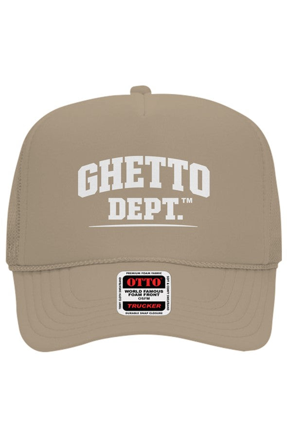 Ghetto Dept. Embroidered Otto 5 Panel Trucker Hat