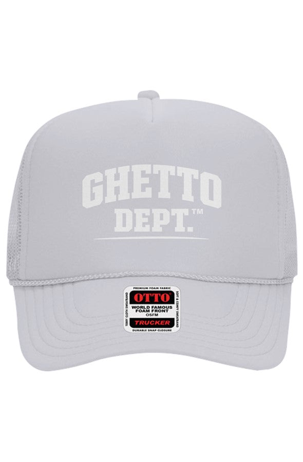 Ghetto Dept. Embroidered Otto 5 Panel Trucker Hat