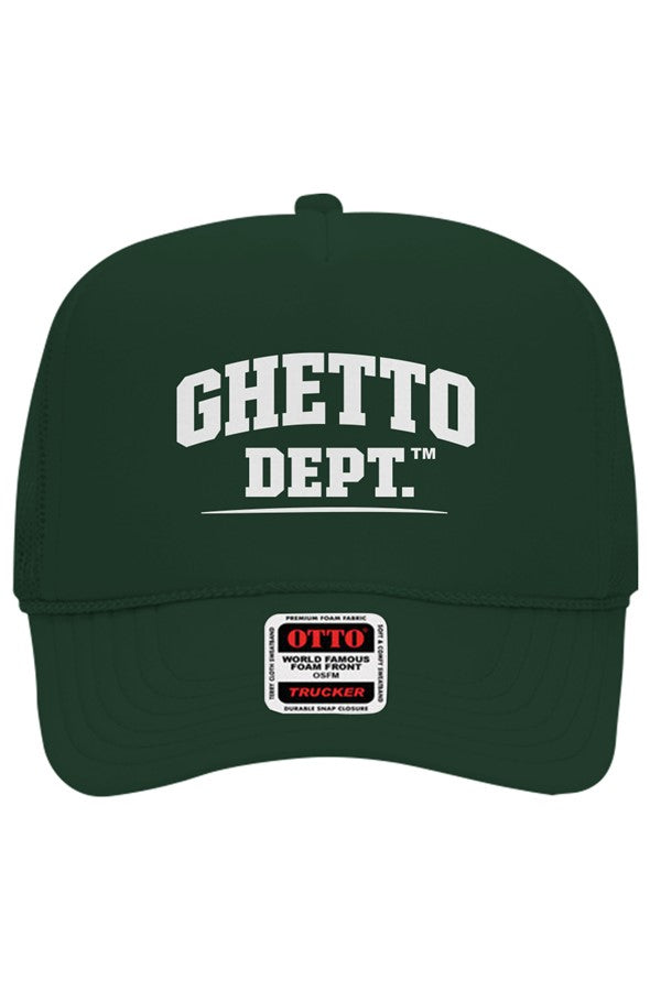 Ghetto Dept. Embroidered Otto 5 Panel Trucker Hat