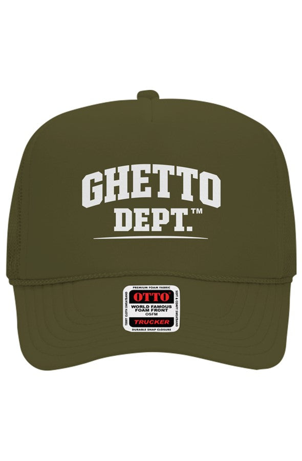 Ghetto Dept. Embroidered Otto 5 Panel Trucker Hat