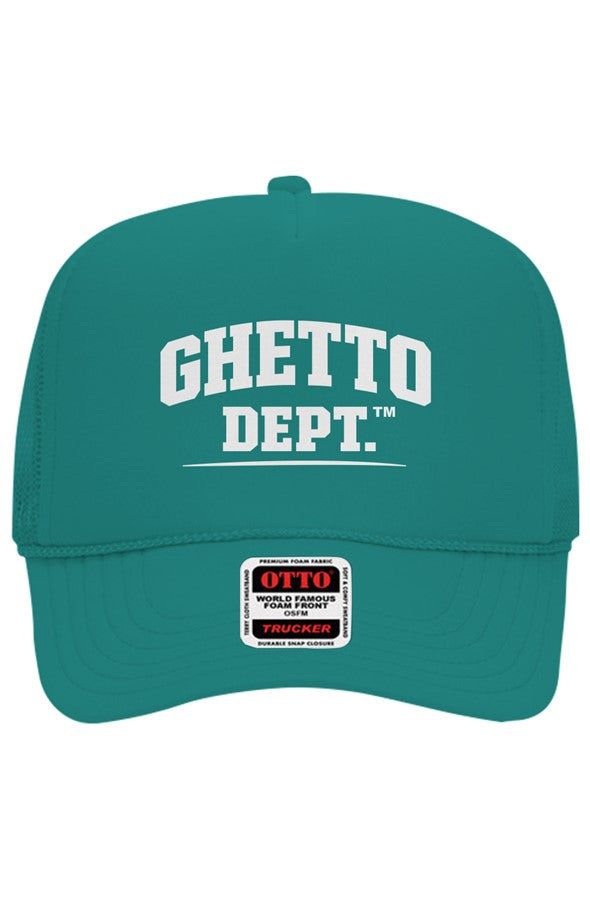 Ghetto Dept. Embroidered Otto 5 Panel Trucker Hat