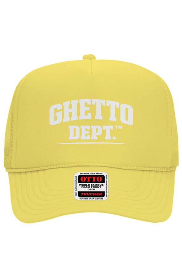 Ghetto Dept. Embroidered Otto 5 Panel Trucker Hat