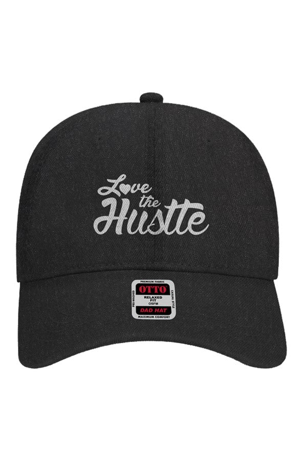 Love The Hustle Embroidered Pigment Denim Dad Hat