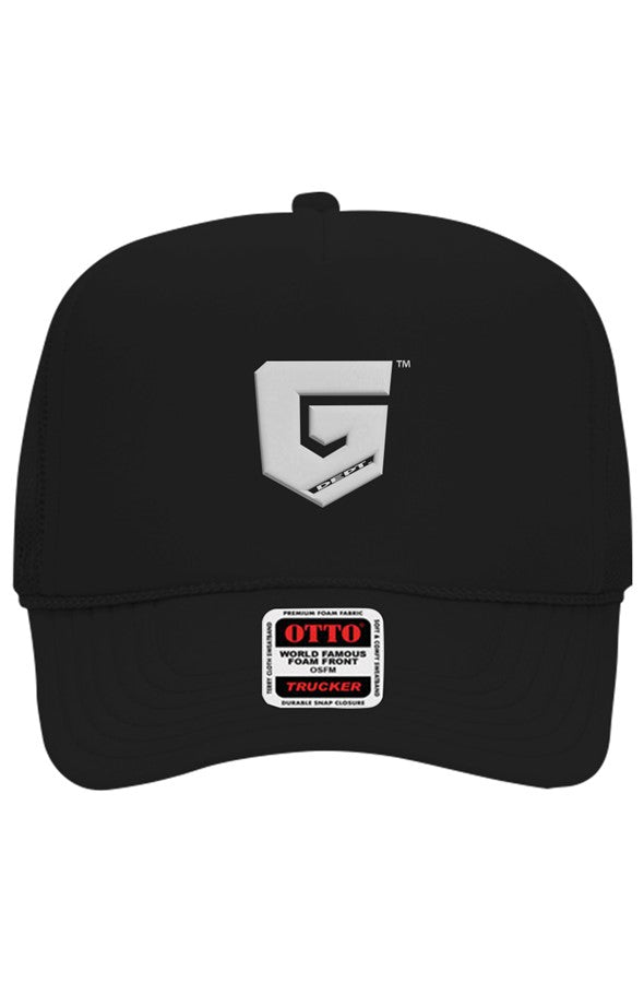 Ghetto Dept. White Shield 5 Panel Trucker Hat