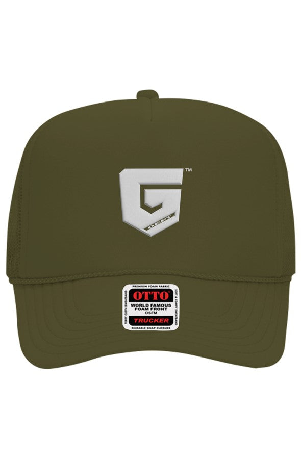 Ghetto Dept. White Shield 5 Panel Trucker Hat