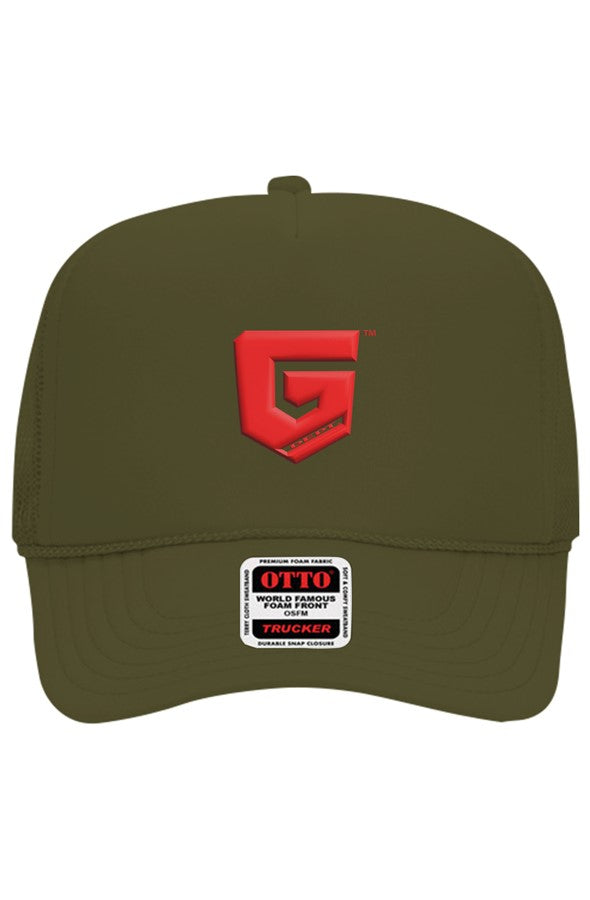 Ghetto Dept. Red Shield 5 Panel Trucker Hat