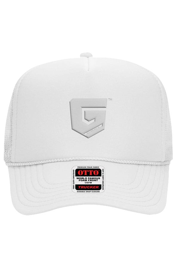 Ghetto Dept. White Shield 5 Panel Trucker Hat