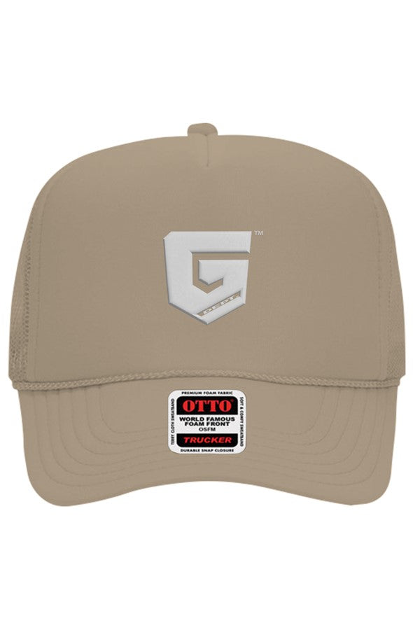 Ghetto Dept. White Shield 5 Panel Trucker Hat
