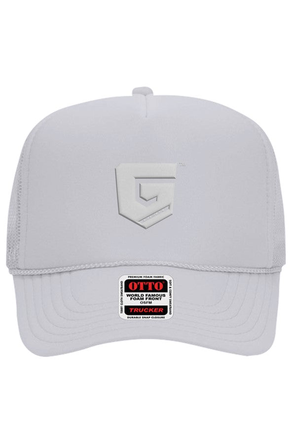 Ghetto Dept. White Shield 5 Panel Trucker Hat