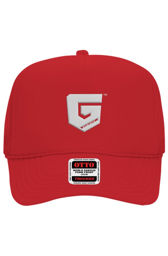 Ghetto Dept. White Shield 5 Panel Trucker Hat