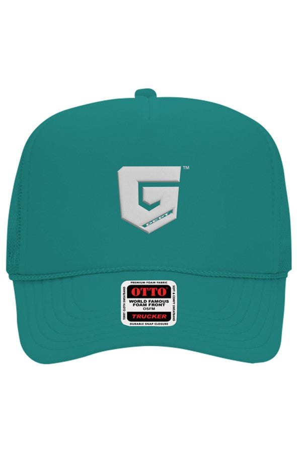 Ghetto Dept. White Shield 5 Panel Trucker Hat