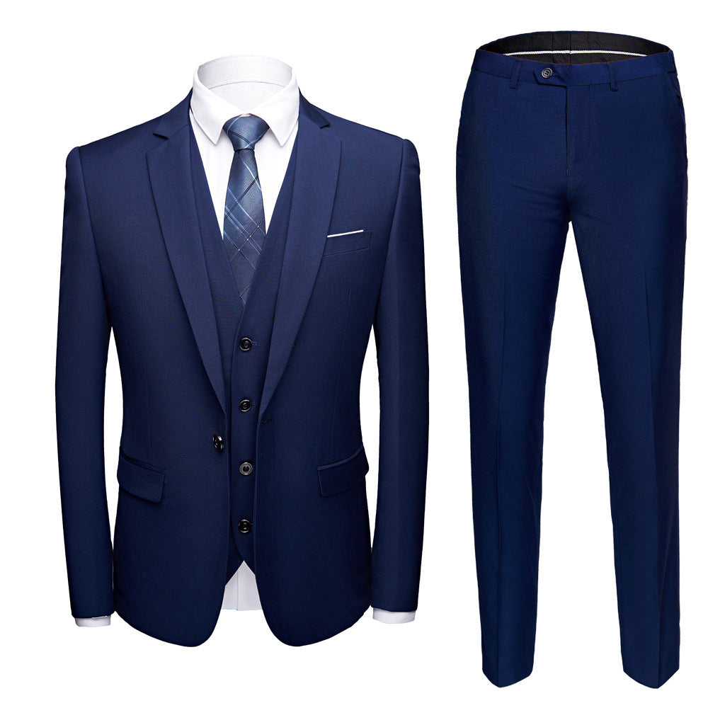 Men’s Business Suit Set – Long Sleeve Button-Up & Skinny Fit Trousers