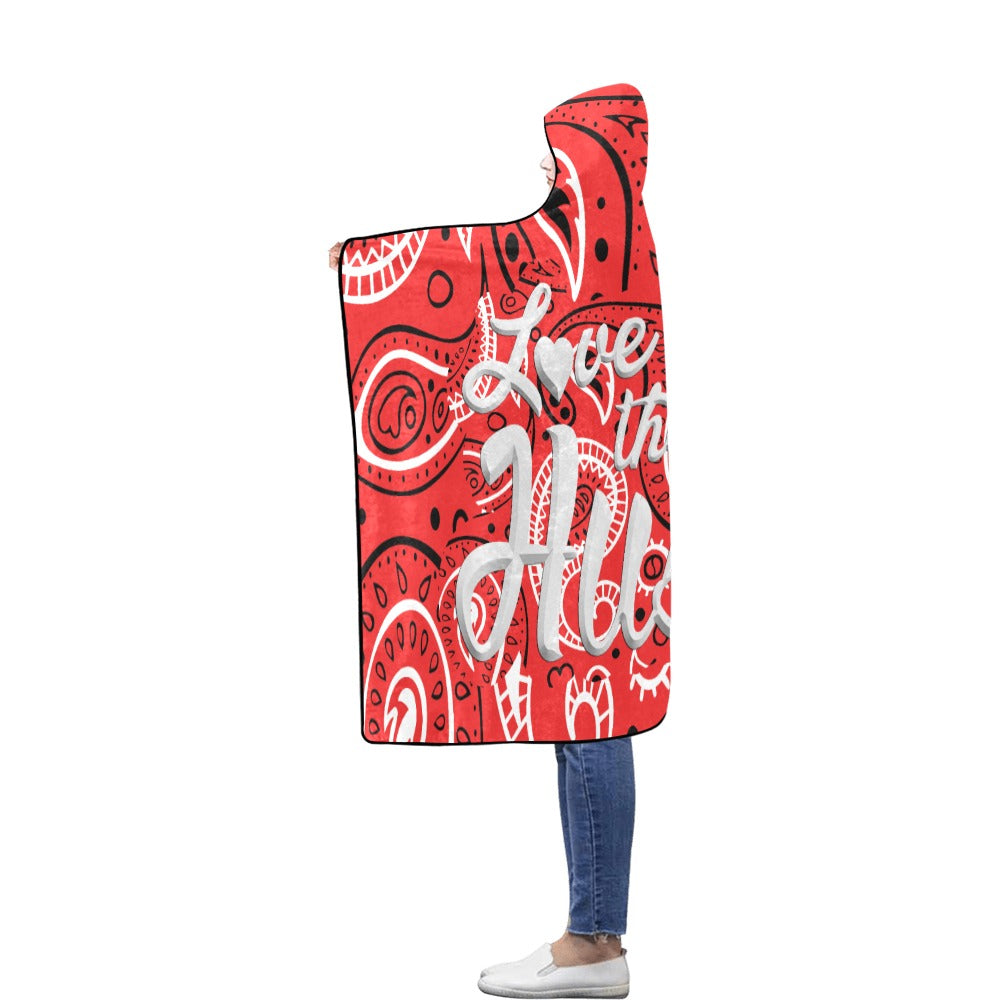 Love The Hustle Flannel Hooded Blanket 60"x80"