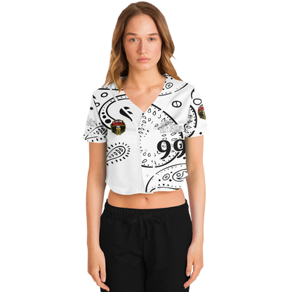 Love The Hustle® Cropped Baseball Jersey - White Squad