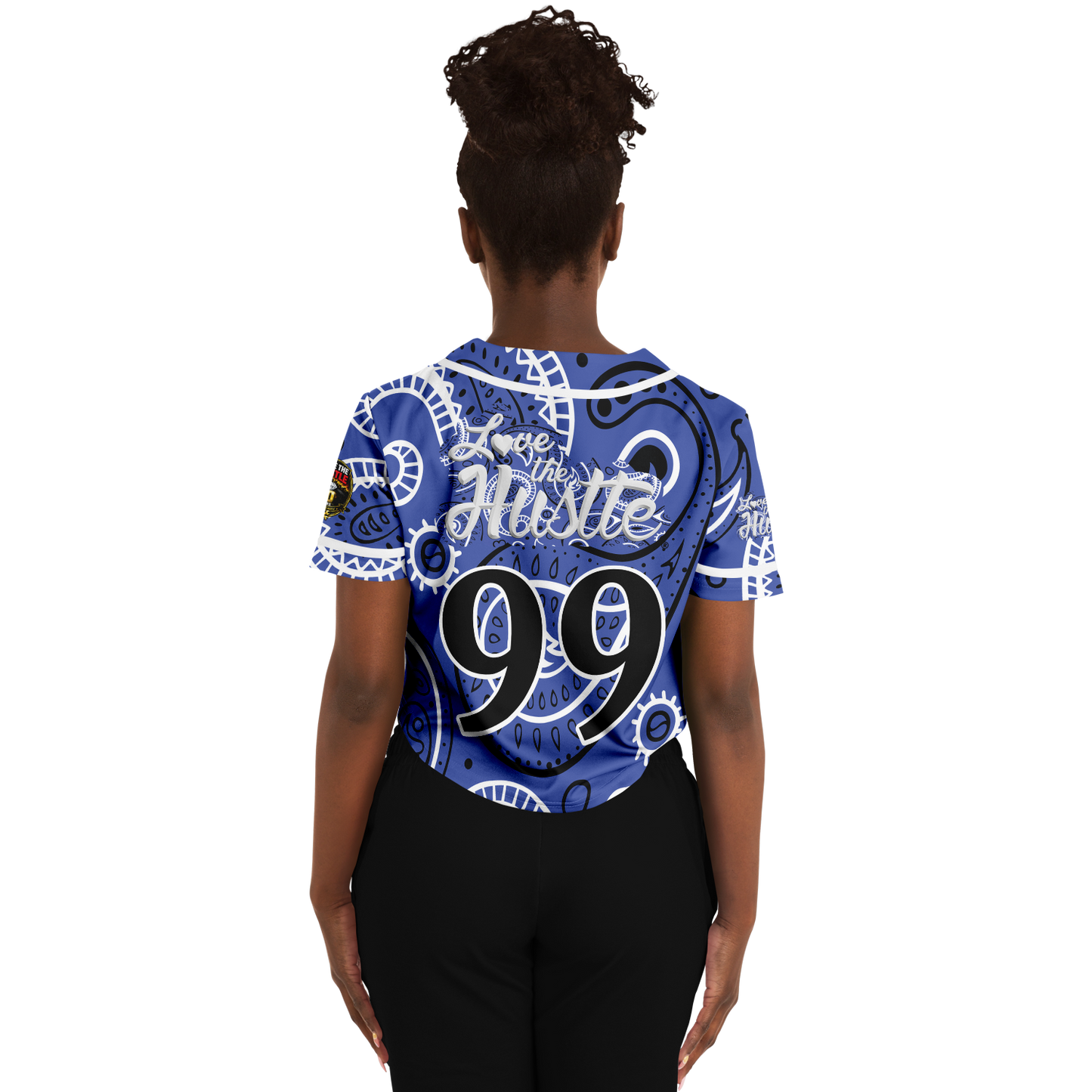 Love The Hustle® Cropped Baseball Jersey - Blue Squad