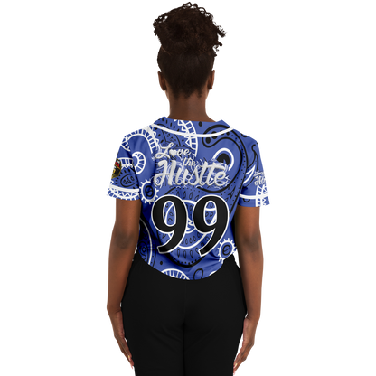 Love The Hustle® Cropped Baseball Jersey - Blue Squad