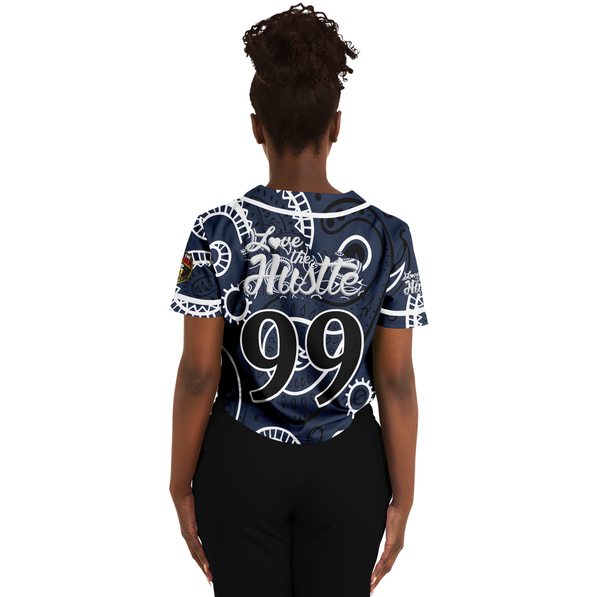 Love The Hustle® Cropped Baseball Jersey - Navy Squad