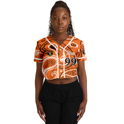 Love The Hustle® Cropped Baseball Jersey - Orange Squad