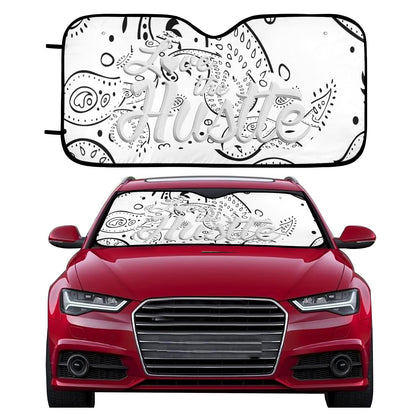 Love The Hustle Auto Sun Shade 57.6" x 27.6"（145cm x 70cm ）