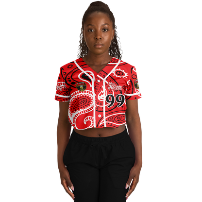 Love The Hustle® Cropped Baseball Jersey - Red Squad
