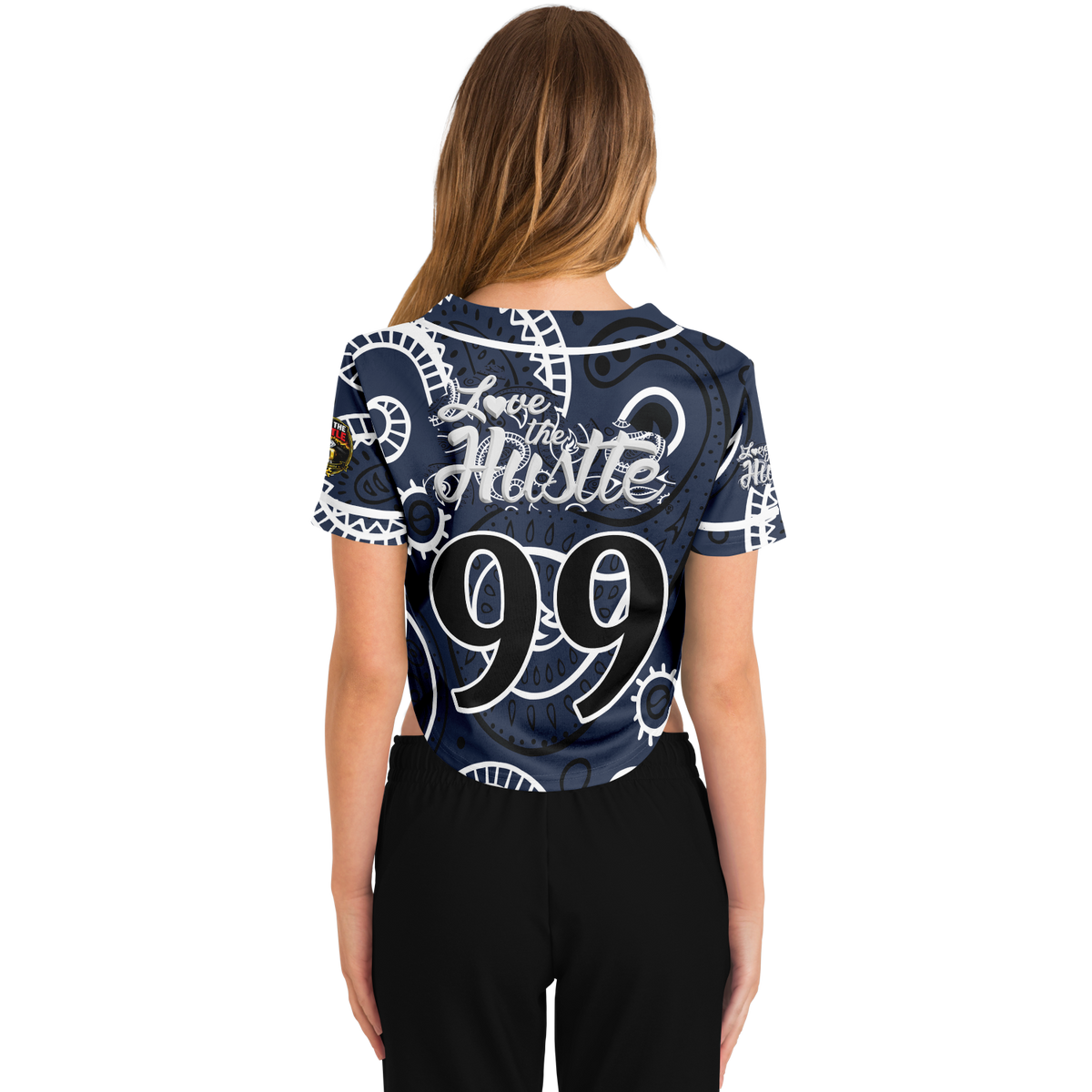 Love The Hustle® Cropped Baseball Jersey - Navy Squad