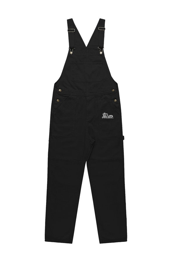 Love The Hustle 174 White Canvas Overalls