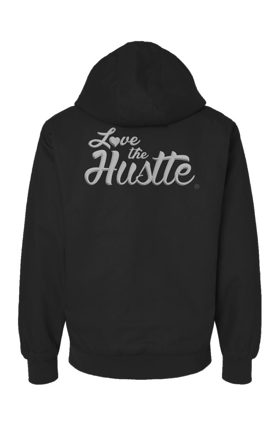 Love The Hustle White Embroidered Logo Canvas Workwear Jacket