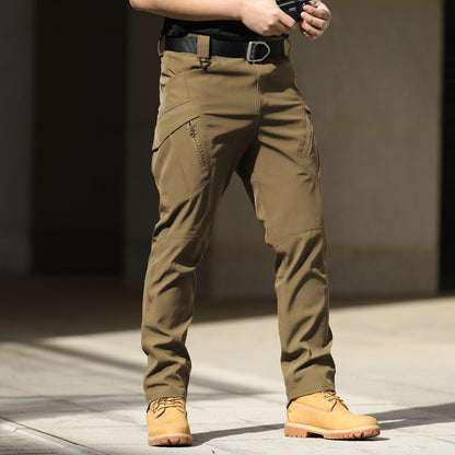 Pantalones tácticos de camuflaje para entrenamiento, pantalones elásticos de trabajo para exteriores en primavera y otoño, pantalones de asalto holgados de tela suave