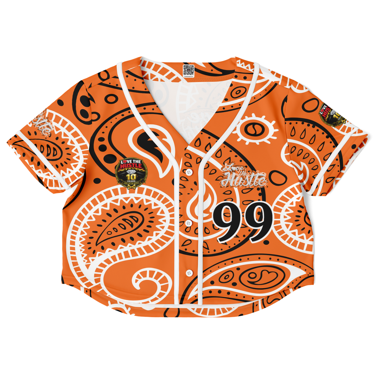 Love The Hustle® Cropped Baseball Jersey - Orange Squad