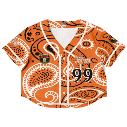Love The Hustle® Cropped Baseball Jersey - Orange Squad