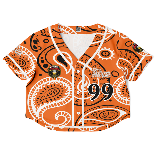 Love The Hustle® Cropped Baseball Jersey - Orange Squad