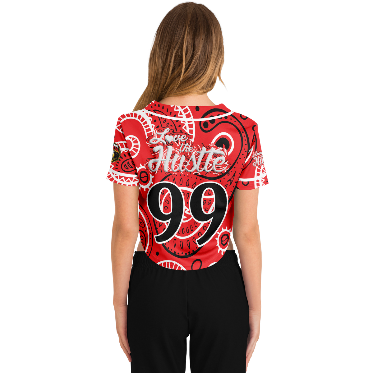 Love The Hustle® Cropped Baseball Jersey - Red Squad