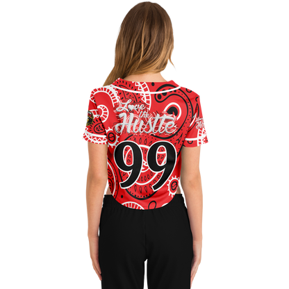 Love The Hustle® Cropped Baseball Jersey - Red Squad
