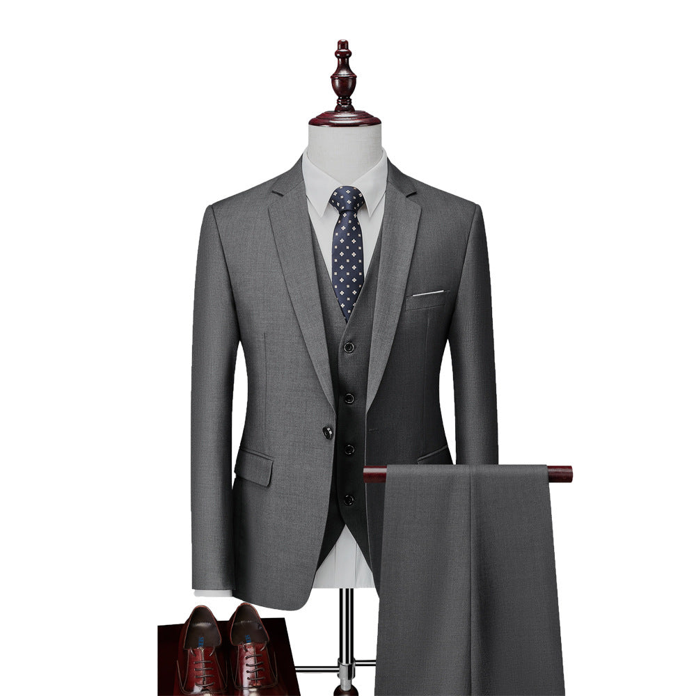 Men’s Business Suit Set – Long Sleeve Button-Up & Skinny Fit Trousers