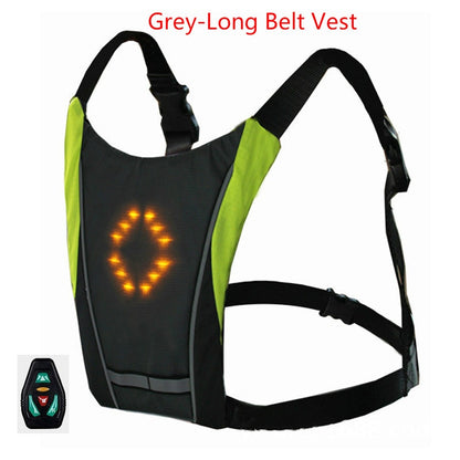 Cycling LED Signal Vest Bike Safety Wireless Turn Signal Light Riding Running Lighting Vest Safety Reflective Warning Vests