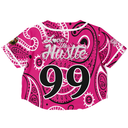 Love The Hustle® Cropped Baseball Jersey - Pink Squad