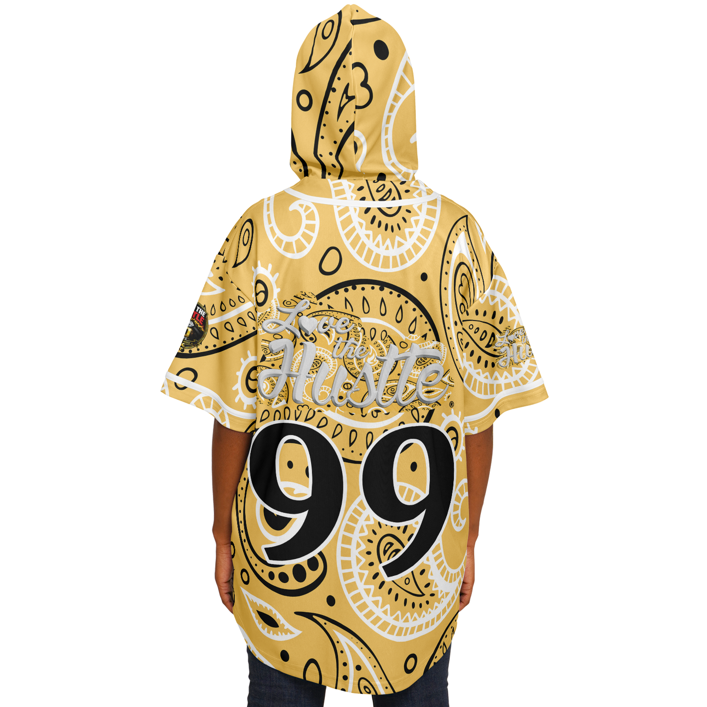 Love The Hustle® Hooded Baseball Jersey - Yellow Squad