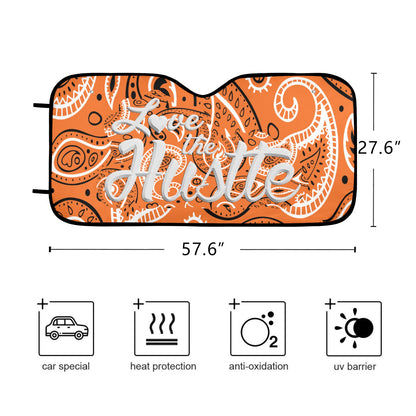 Love The Hustle Auto Sun Shade 57.6" x 27.6"（145cm x 70cm ）